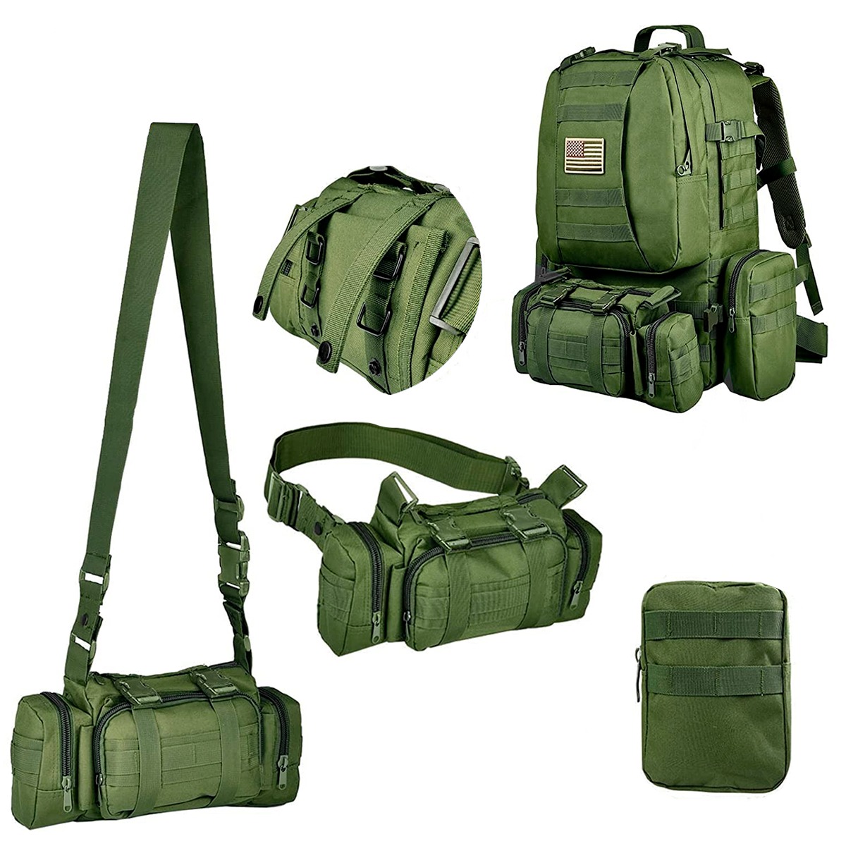 Bug Out Bag Mochila táctica de 50 litros - Ideal para artículos esenciales  de supervivencia, Camo Verde, Viajar