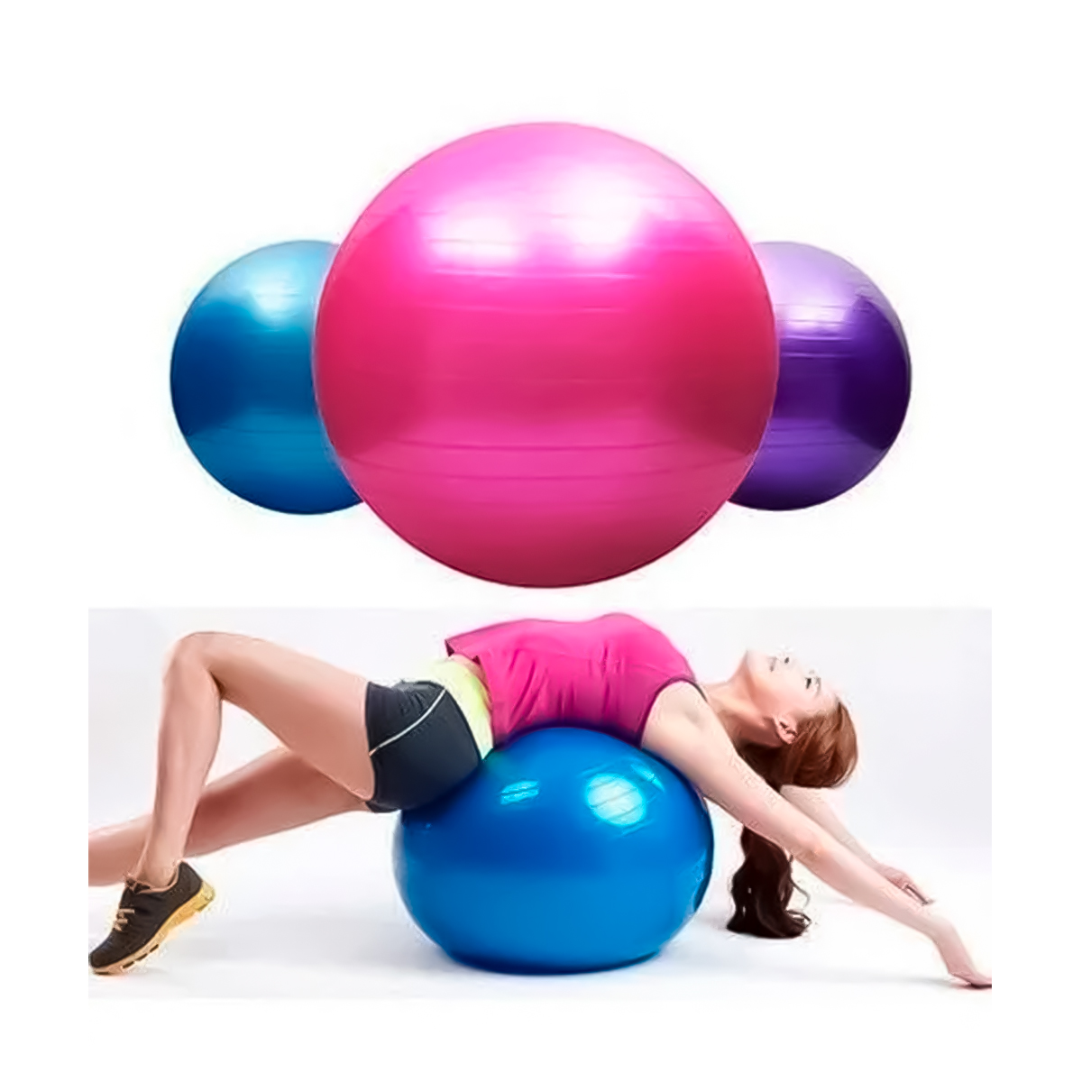 Pelota de yoga, pelota de pilates de 25 cm, pelota de fitness pequeña,  pelota de fitness, pelota de yoga, pelota de ejercicio de yoga, utilizada  para fitness, rehabilitación, entrenamiento de espalda Adepaton