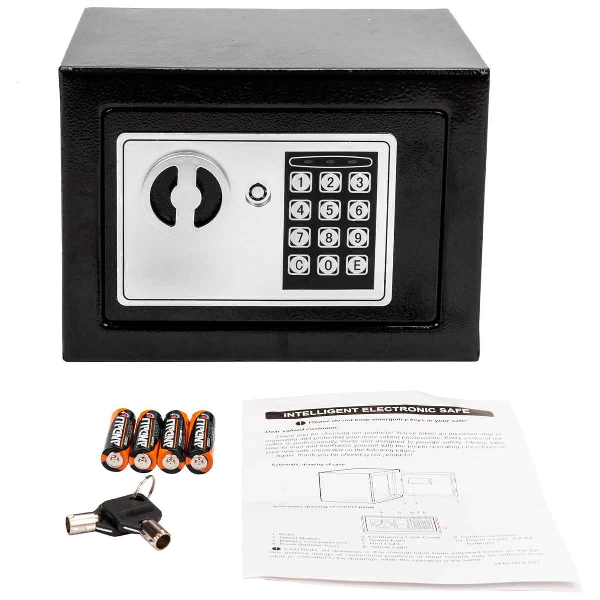 Caja De Seguridad Electrónica, Caja Fuerte 31 cm, 11 litros, Para Valores  Fabricadas En Acero