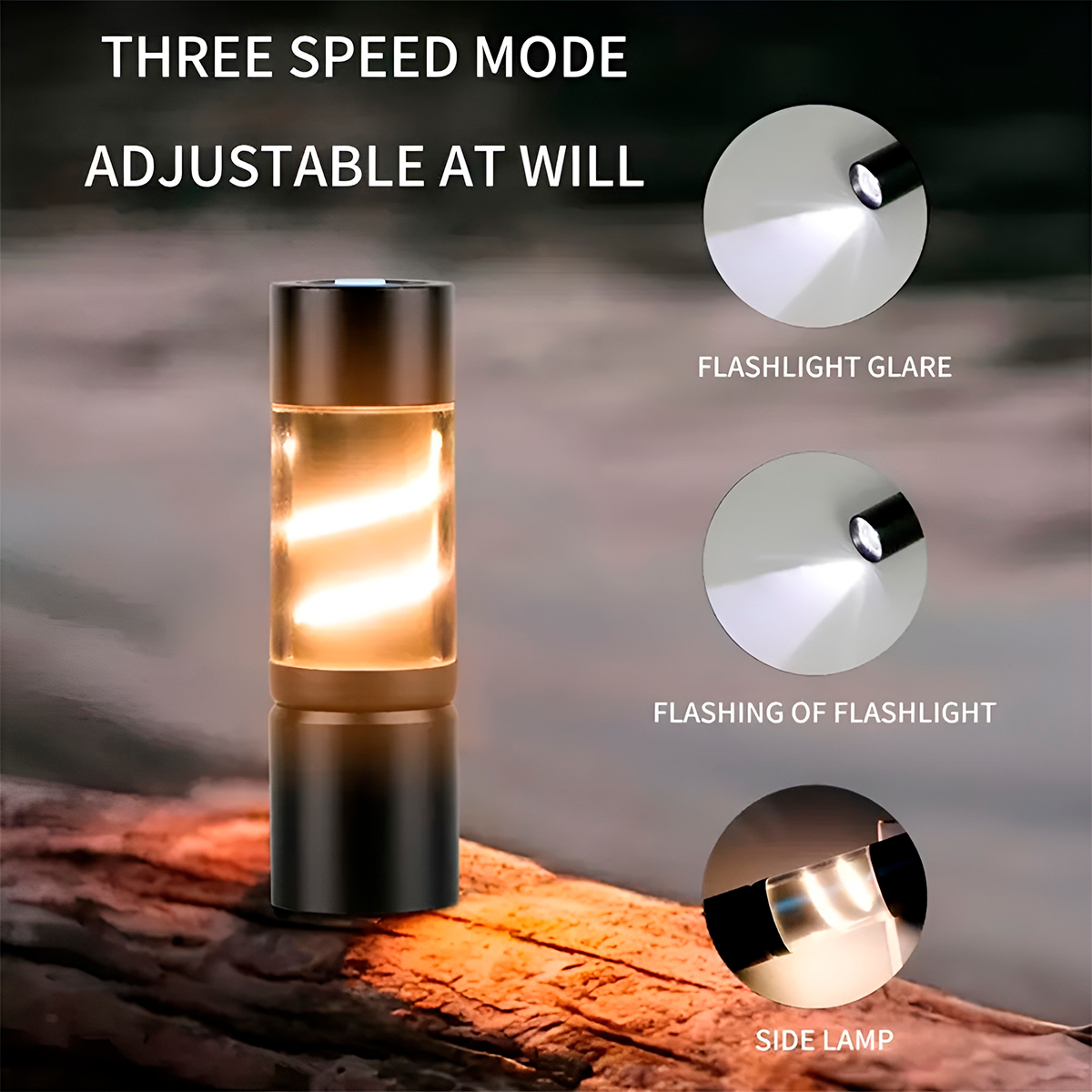 Linterna LED de bolsillo recargable e impermeable con cuerda