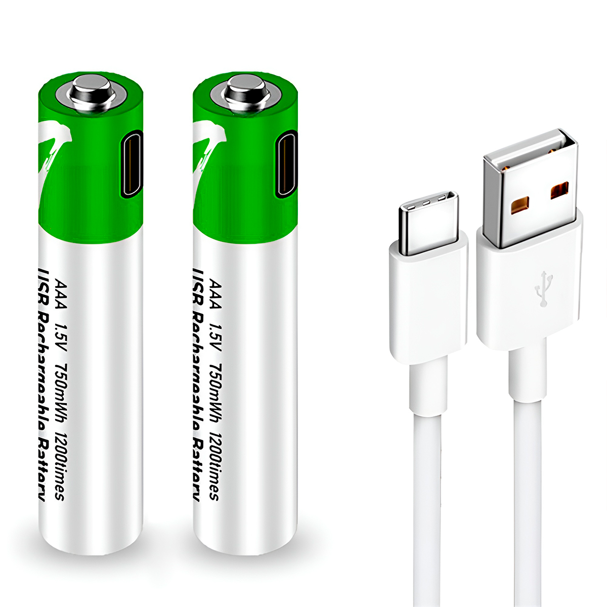 Set de 4 Pilas AAA recargable Litio alta durabilidad USB – Ecodata