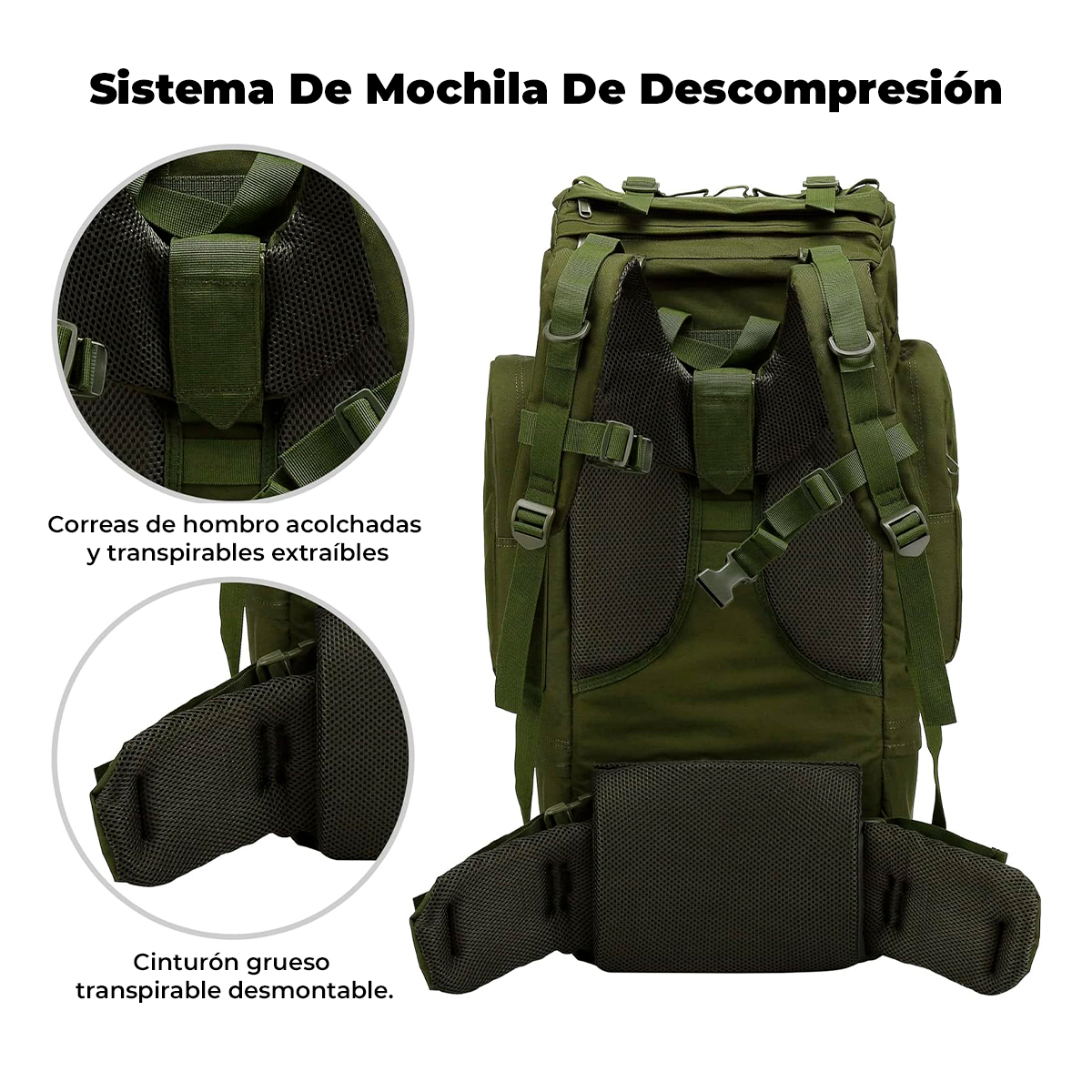 Mochila Tula Policial Militar Táctica Camping Impermeable 65